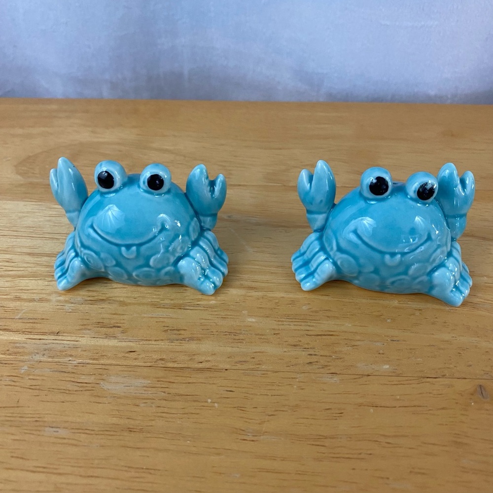 Ceramic Turquoise Crab Salt & Pepper Shaker Set